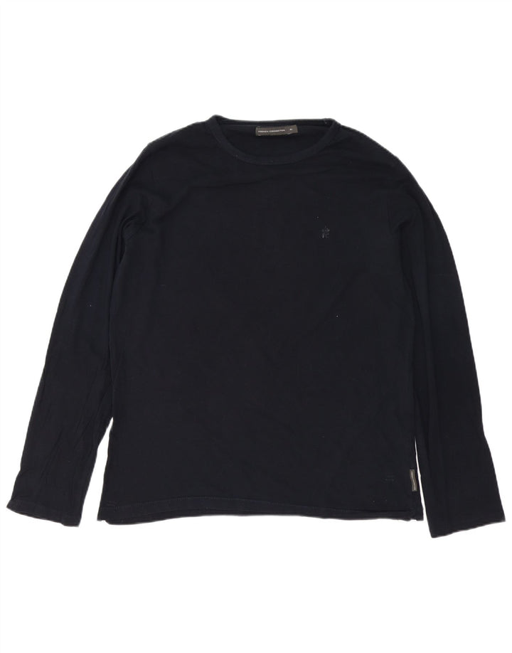 French Connection Mens Top Long Sleeve XL Navy Blue Cotton