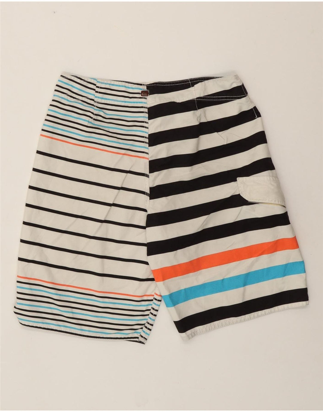 Pantaloncini da bagno da uomo QUIKSILVER a righe bianche medie