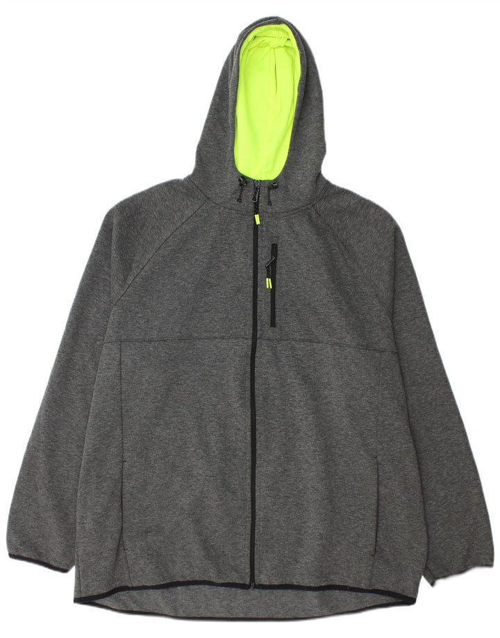 Maglione con cappuccio e zip da uomo Russell Athletic 2XL poliestere grigio