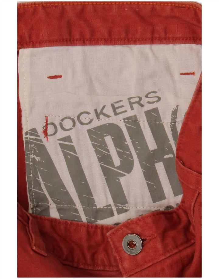 DOCKERS Mens Straight Chino Trousers W34 L28 Red
