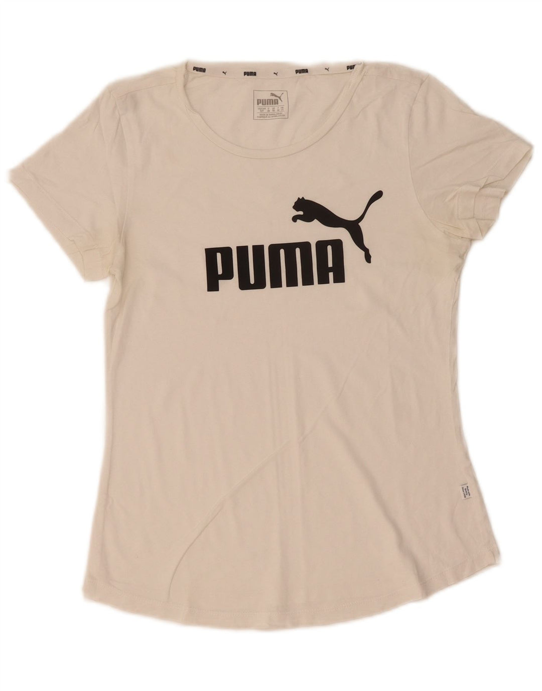 Puma Womens Graphic T-Shirt Top UK 10 Small White