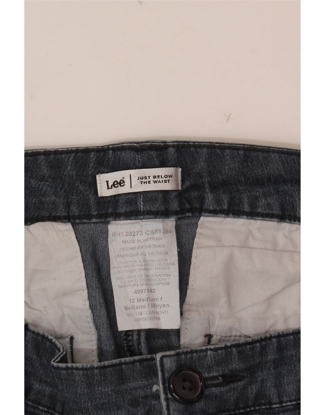 Lee Womens Capri Jeans US 12 Large W32  Navy Blue Cotton