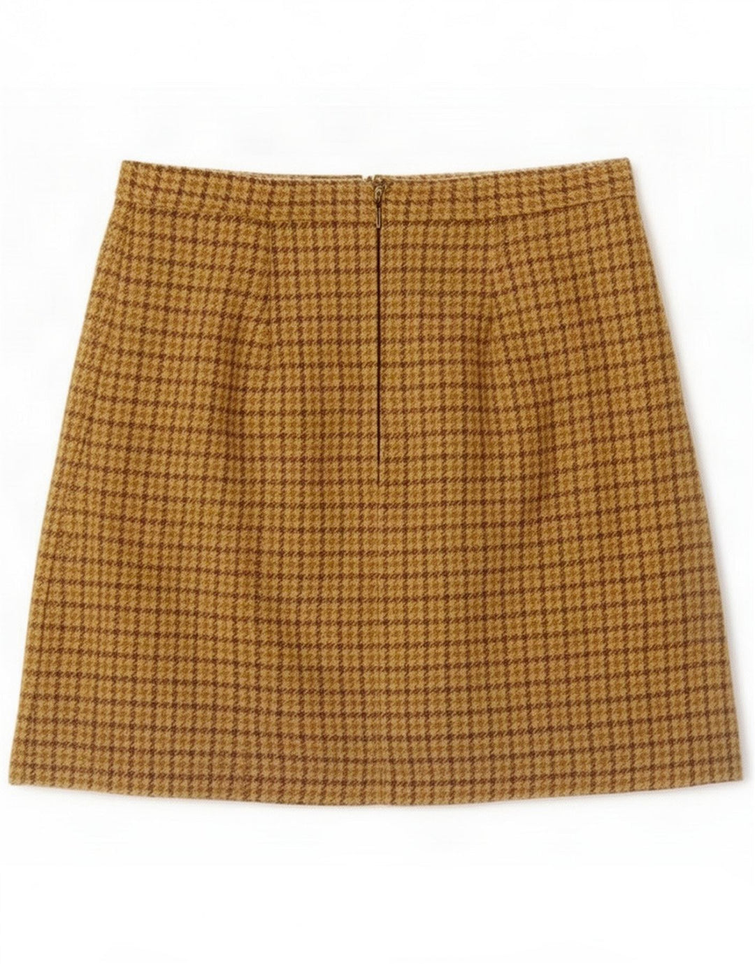 Minigonna vintage da donna piccola W26 marrone a quadri