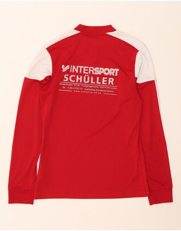Adidas Womens Climalite Top Long Sleeve UK 10 Small Red Colourblock