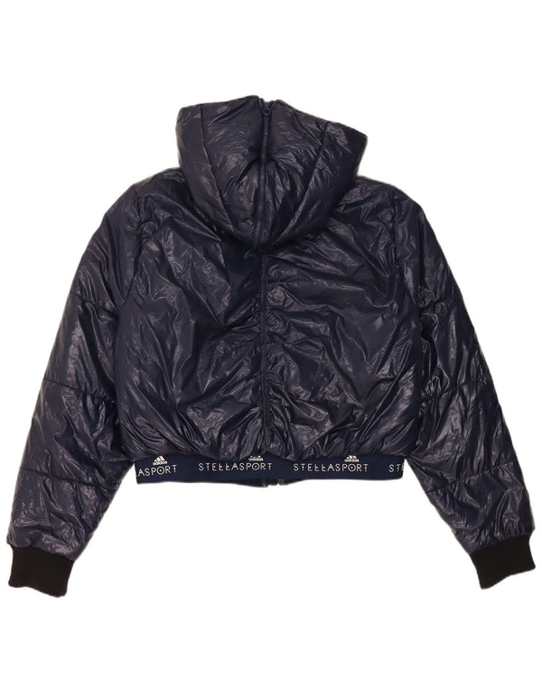 Adidas Dame Stella McCartney Crop Polstret Jakke UK 16/18 Large Navy Blue