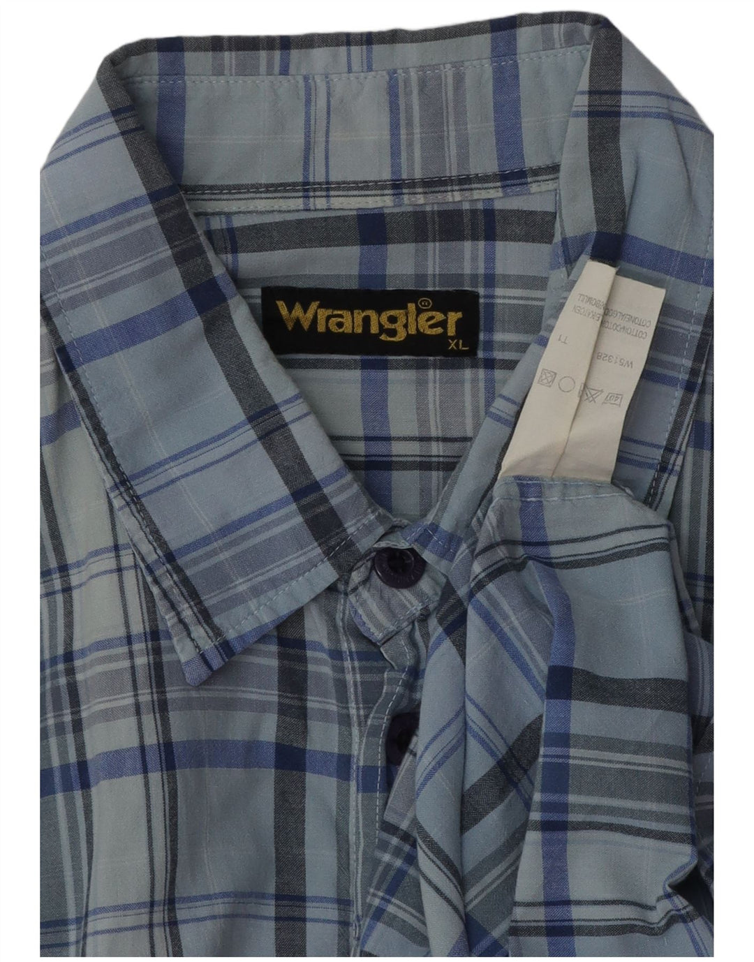 WRANGLER Mens Shirt XL Blue Check Cotton