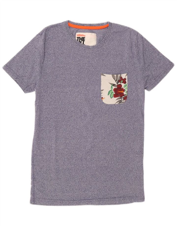 Superdry Mens Graphic T-Shirt Top Small Blue Cotton