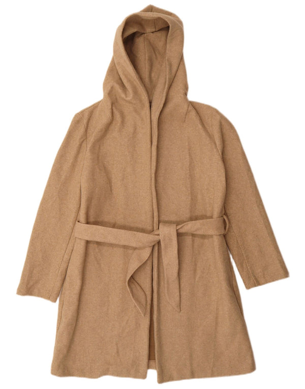 Cappotto oversize con cappuccio da donna Zara UK 10 piccolo poliestere beige
