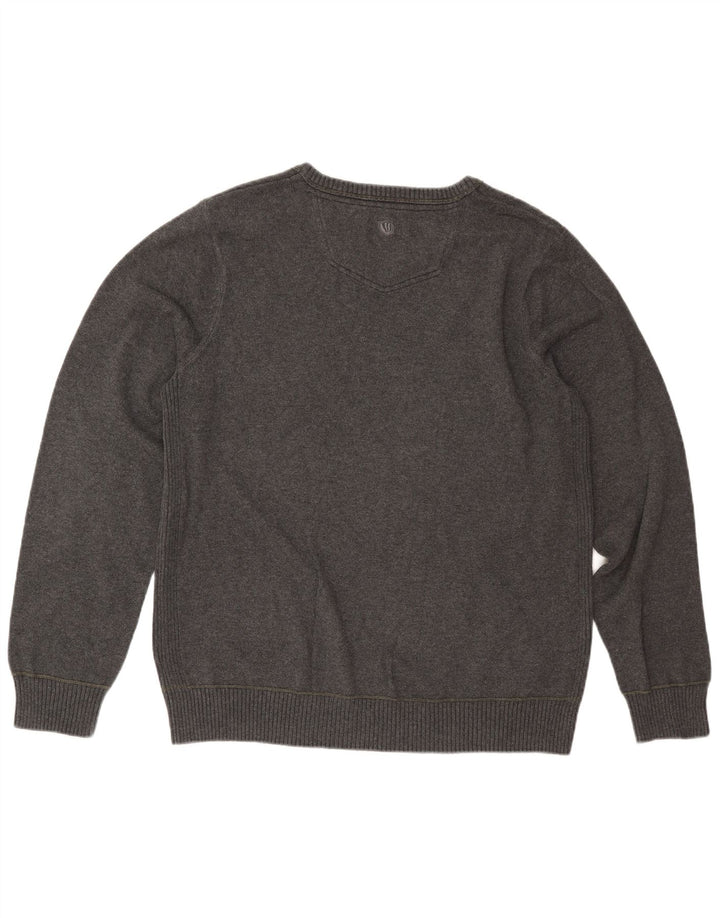 FAT FACE Mens Crew Neck Jumper Sweater XL Grey Cotton