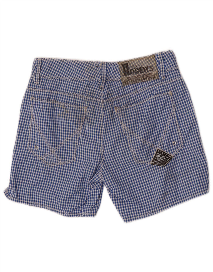 Roy Rogers Boys Chino Shorts 11-12 Years W26 Blue Gingham Polyamide