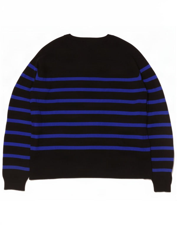 Zara Womens Crew Neck Jumper Sweater UK 10 Small Black Striped