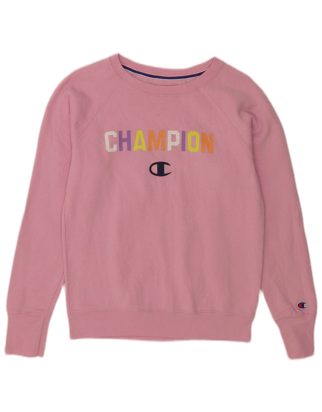 Champion Dame Grafisk Sweatshirt Jumper UK 10 Small Pink Polyester