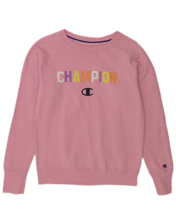Champion Γυναικεία Γραφική Φούτερ Jumper UK 10 Small Pink Polyester