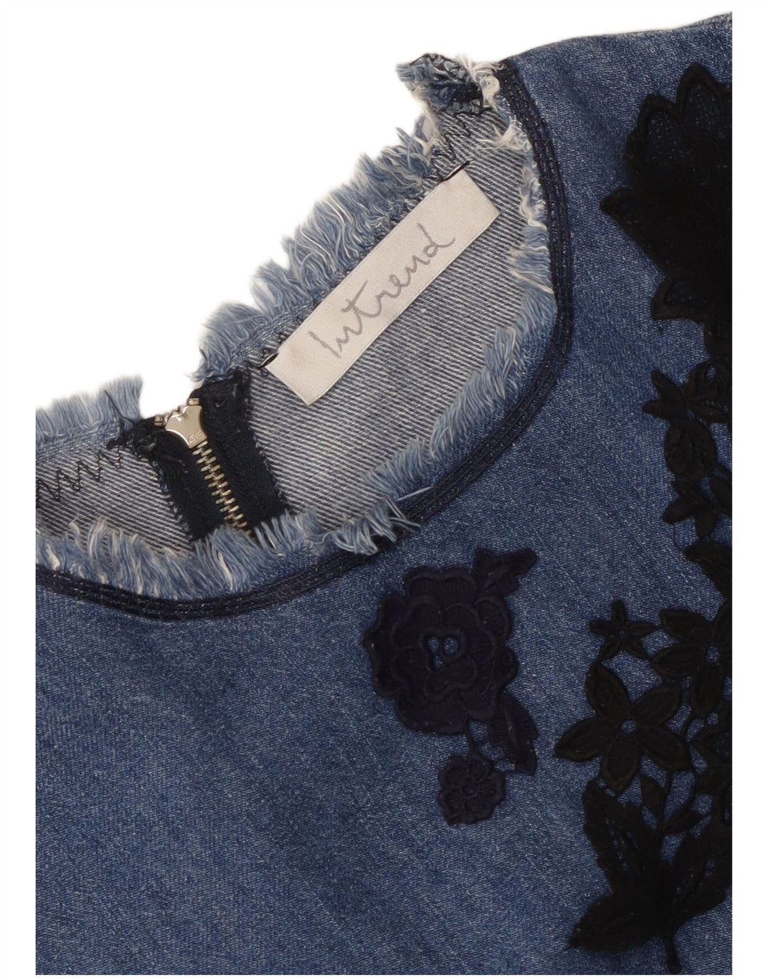 Intrend Robe en jean pour femme UK 44 Bleu moyen floral
