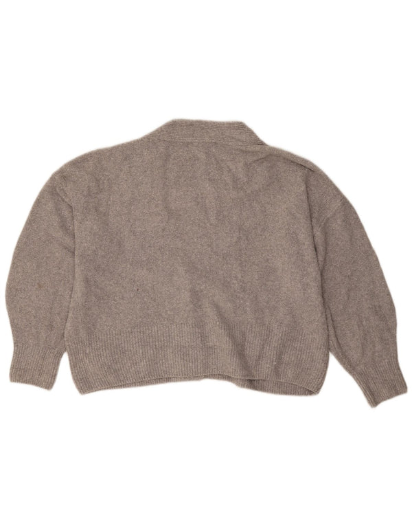 Marks & Spencer Womens Crop Oversized cardigantrøje UK 18 XL Grå Bomuld