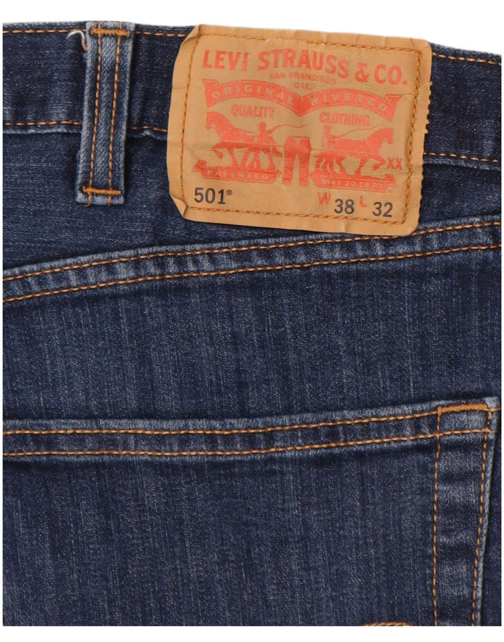Levi's Mens 501 Straight Jeans W38 L32 Navy Blue Cotton
