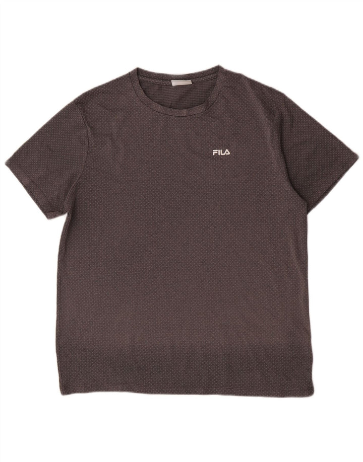 Fila Mens T-Shirt Top Large Grey Polyester