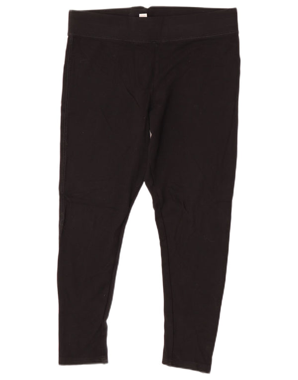 Topshop Damen Capri-Leggings UK 12 Mittelschwarze Viskose