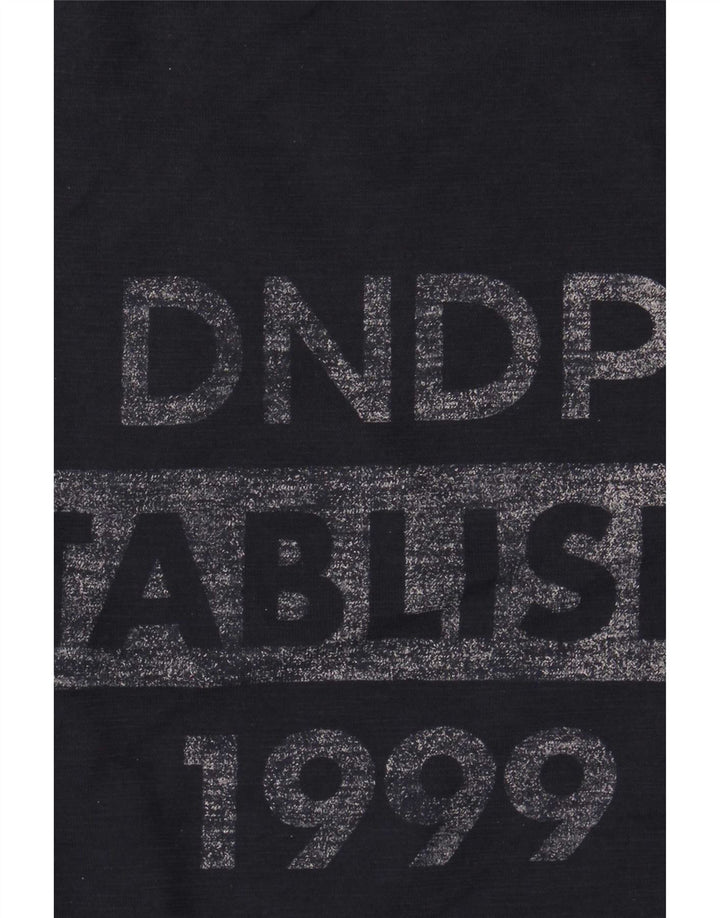 Dondup Herre Grafisk T-Shirt Top Medium Marineblå Bomuld