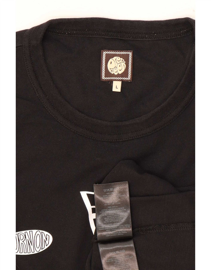 Pretty Green Herre Grafisk Top Langærmet Stor Sort Bomuld
