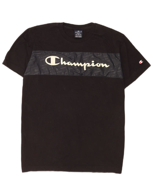 Champion T-Shirt Graphique Homme Petit Noir Colourblock