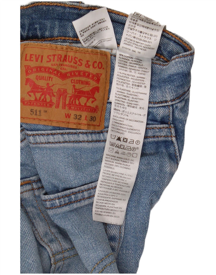Levi's Herre 511 Slim Jeans W32 L30 Blå Bomuld