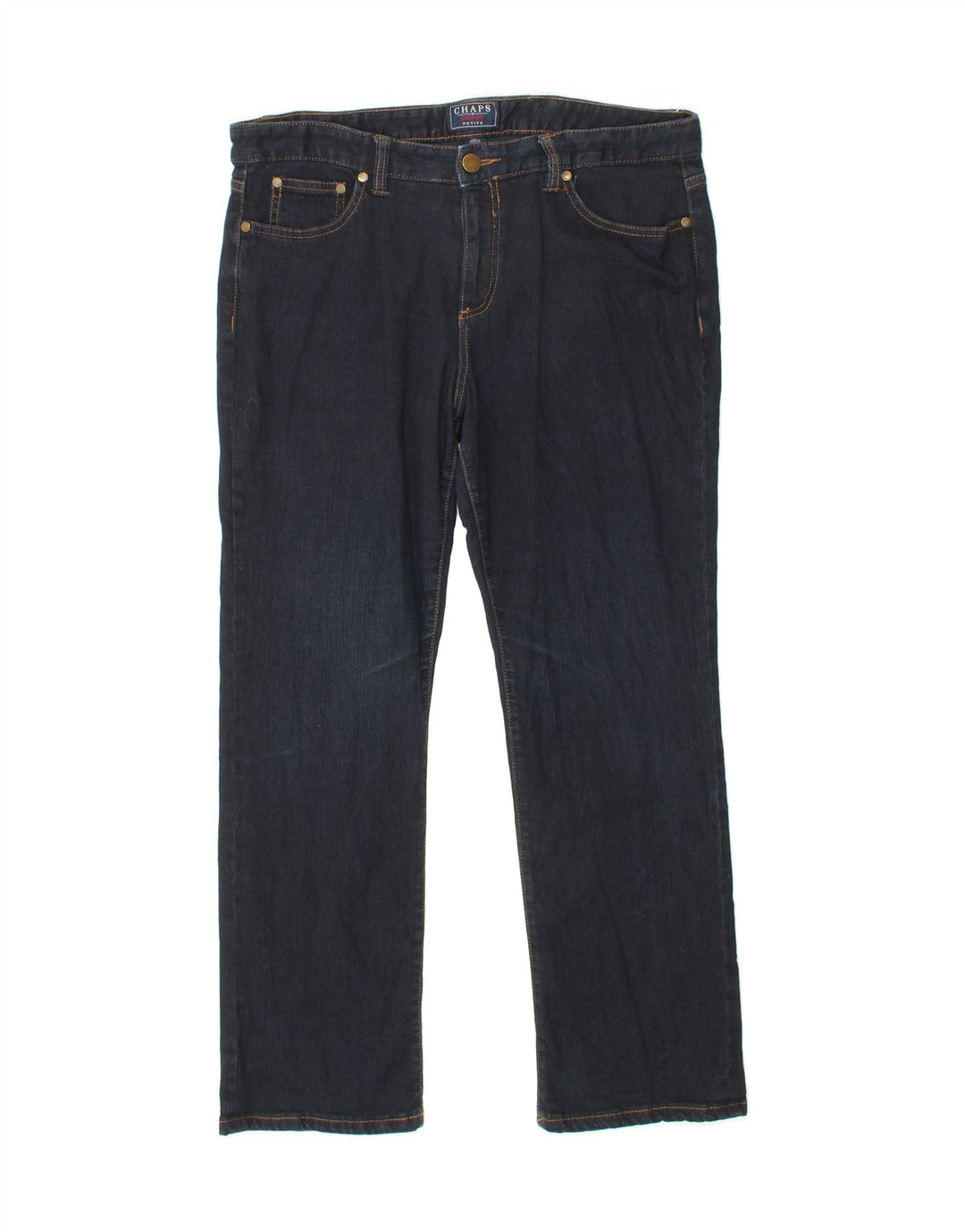 CHAPS Womens Petite Slim Jeans US 12 Large W34 L28 Navy Blue Vintage Chaps and Second-Hand Chaps from Messina Hembry 