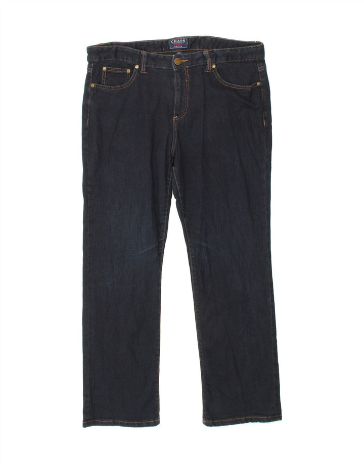 CHAPS Womens Petite Slim Jeans US 12 Large W34 L28 Navy Blue Vintage Chaps and Second-Hand Chaps from Messina Hembry 