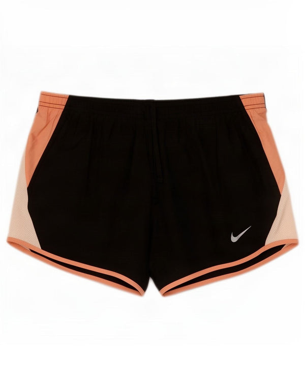 Nike Womens Dri Fit Sport Shorts UK 14 Medium Black Colourblock