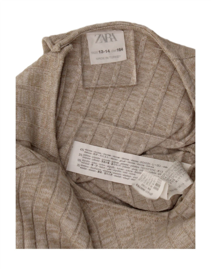 ZARA Girls Jumpsuit 13-14 Years Beige Viscose Vintage Zara and Second-Hand Zara from Messina Hembry 