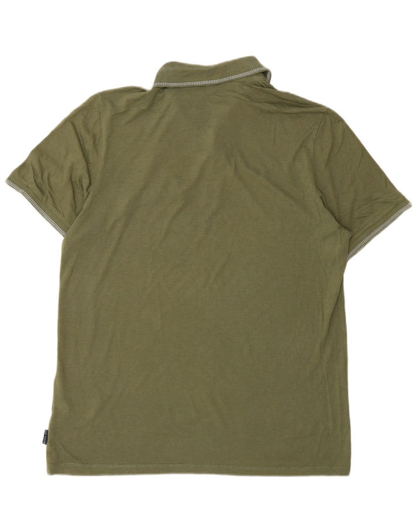 Ted Baker Mens Polo Shirt Size 4 Large Khaki Cotton