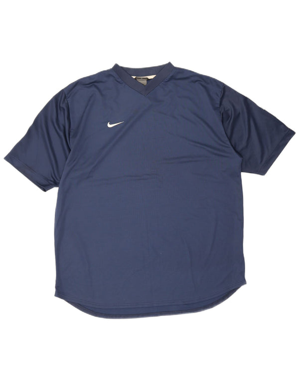 T-shirt da uomo Nike Top UK 45/47 XL Poliestere color block blu navy