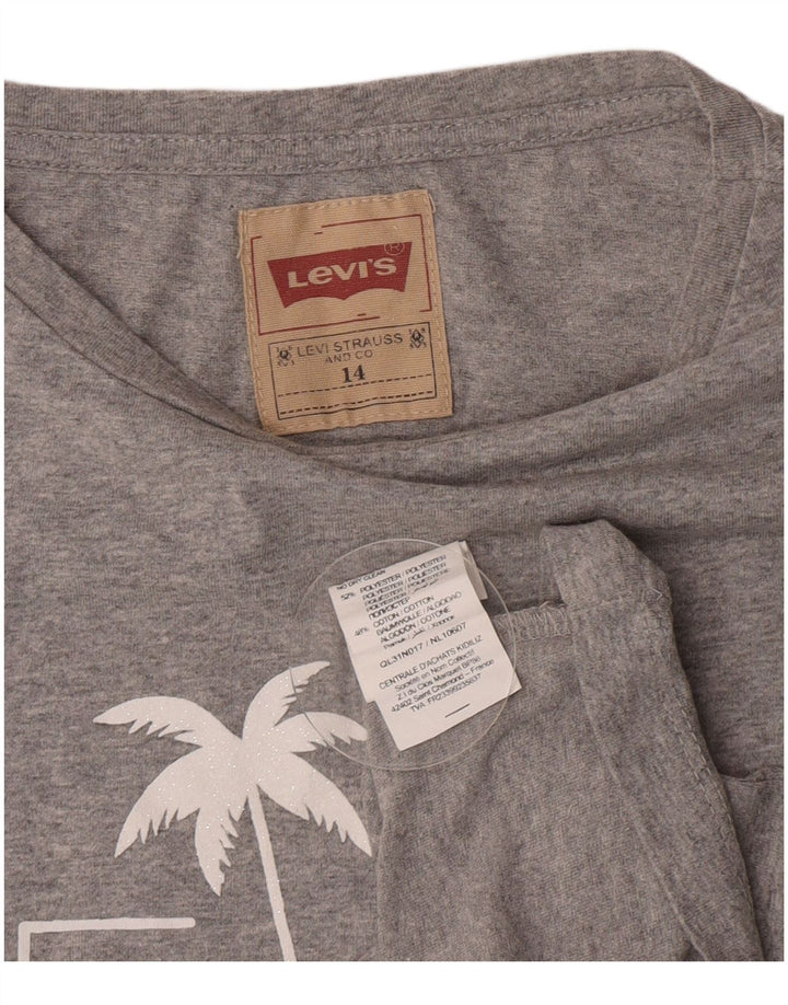 Levi's Girls Graphic T-Shirt Top 13-14 Years Grey Polyester