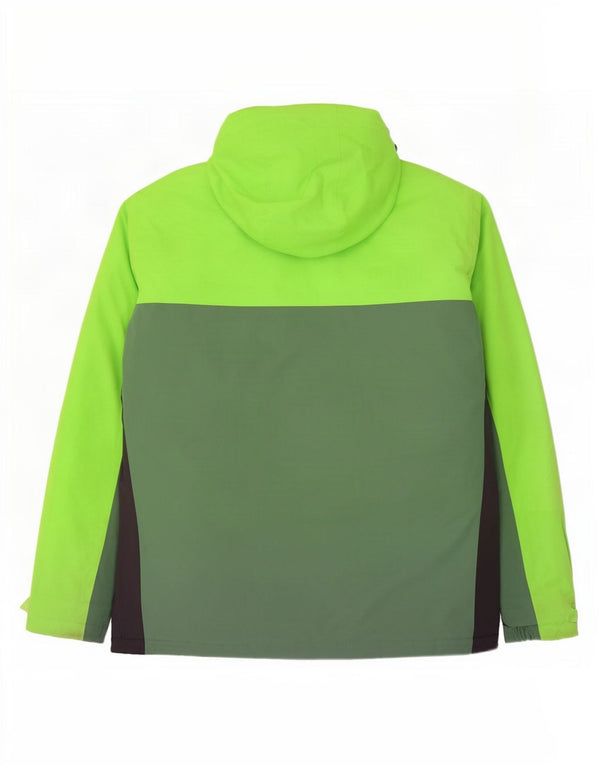 Jack Wolfskin Chaqueta cortavientos con capucha para hombre UK 48 2XL Verde Colorblock