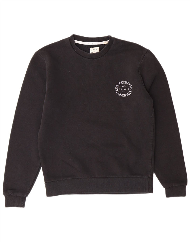 JACK WILLS Mens Sweatshirt Jumper XS Black Cotton