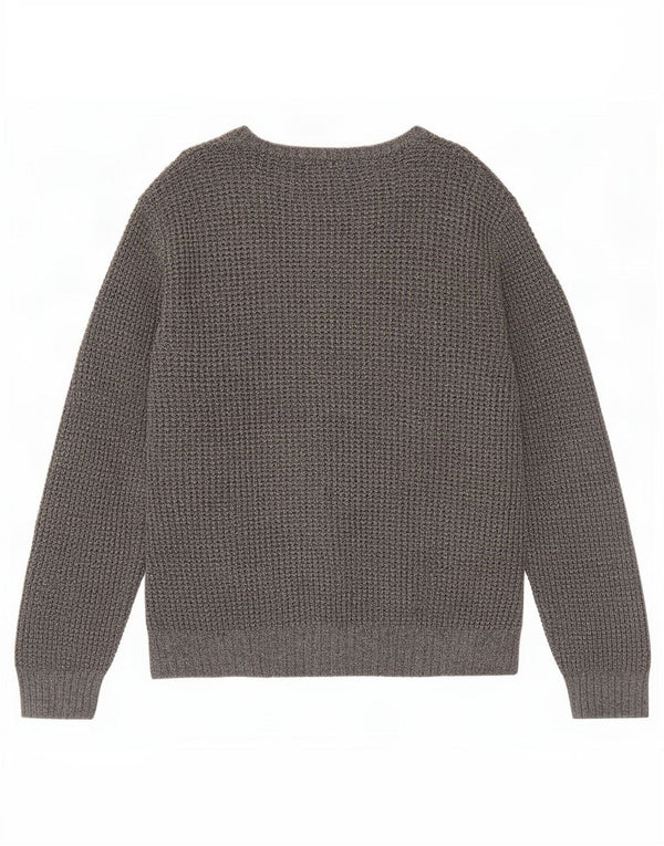 Maglione maglione con scollo a barca da donna Marks & Spencer UK 16 grande cotone grigio