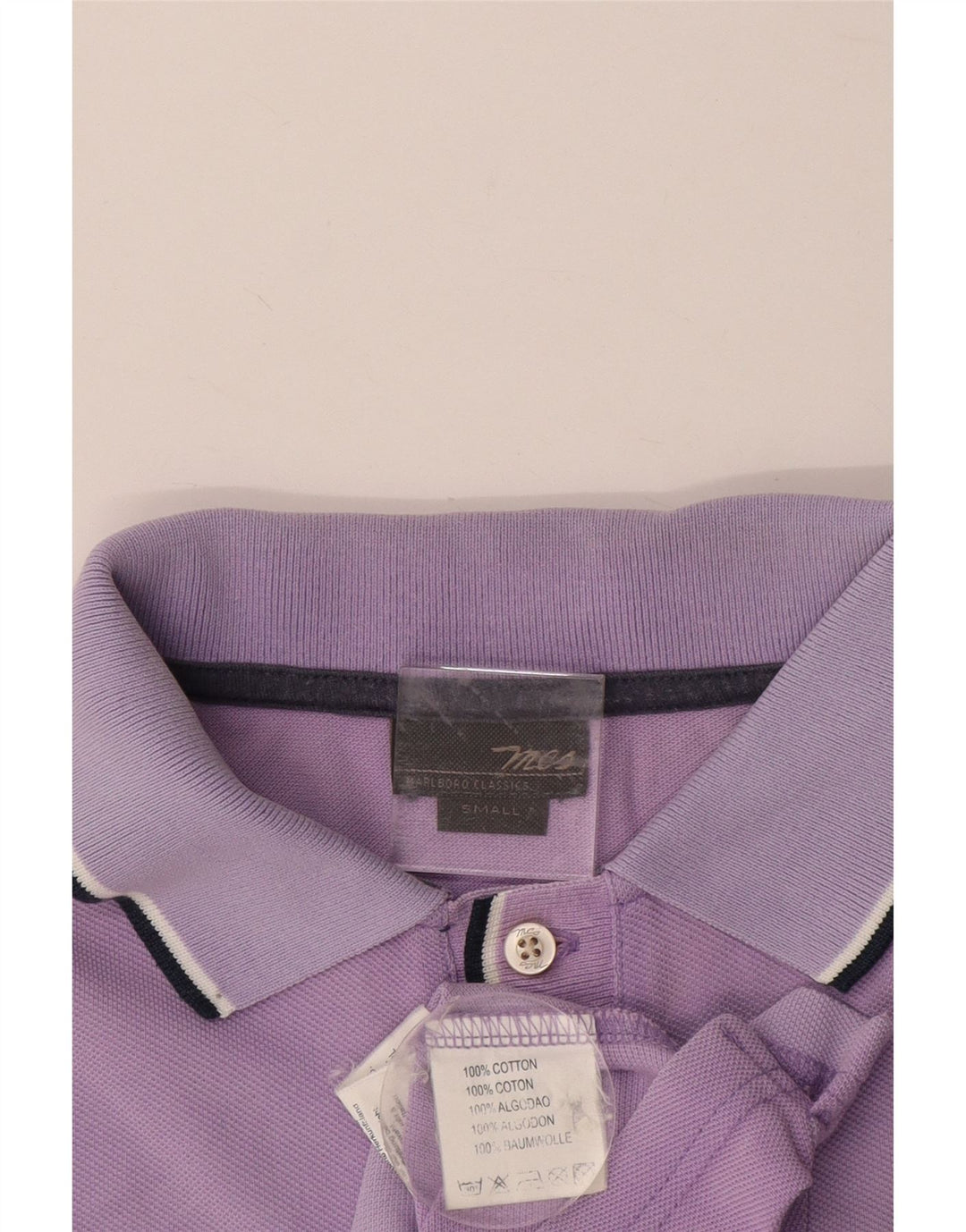 MARLBORO CLASSICS Mens Polo Shirt Small Purple Cotton