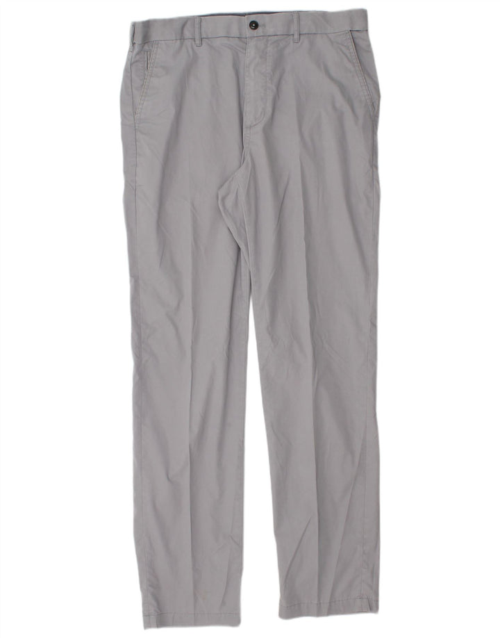 Marks & Spencer Mens Blue Harbour Regular Fit Chino Trousers W34 L33 Grey