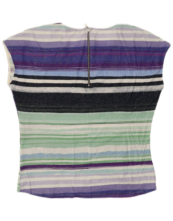 Desigual Donna Graphic Camicetta Top UK 18 XL a righe multicolore