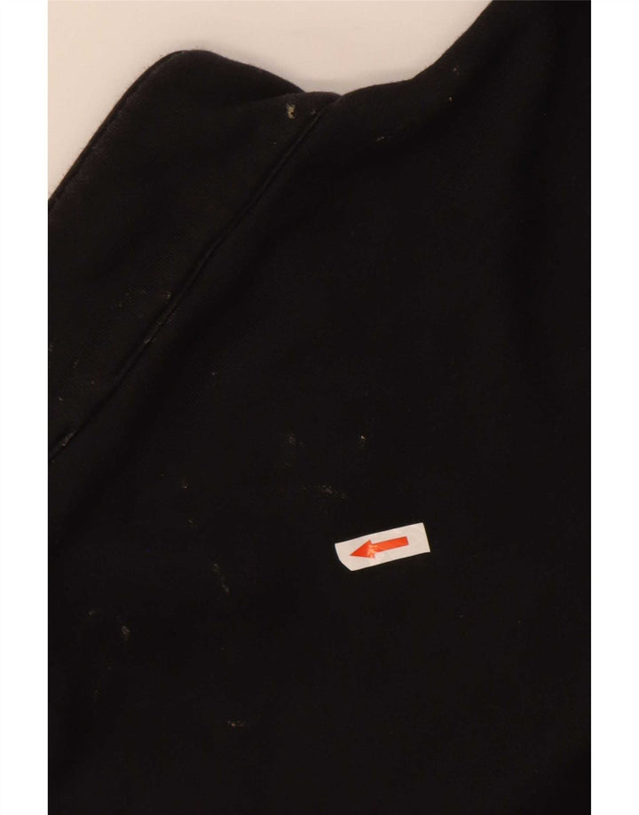 Adidas Mens Button Neck Sweatshirt Jumper Medium Black Cotton