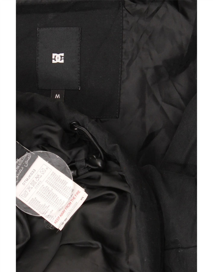 DC Mens Hooded Padded Jacket UK 38 Medium Black Cotton