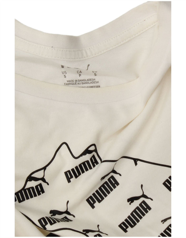 Puma Mens Graphic T-Shirt Top Small White