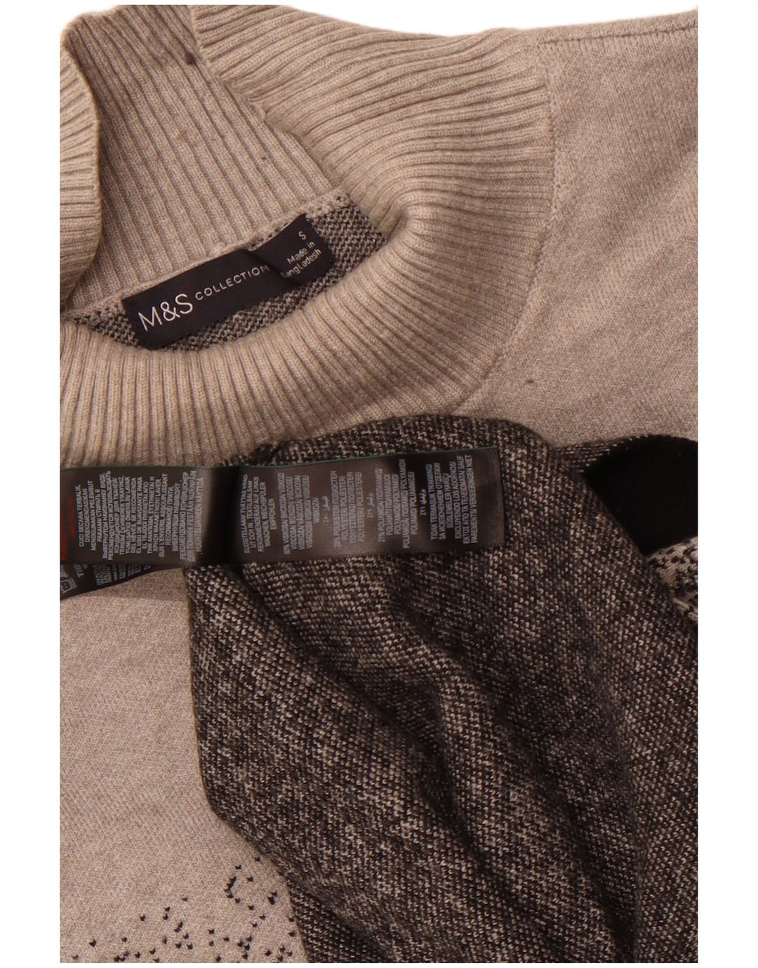 Marks & Spencer Womens Turtle Neck Jumper Sweater UK 10 Small Grey Flecked