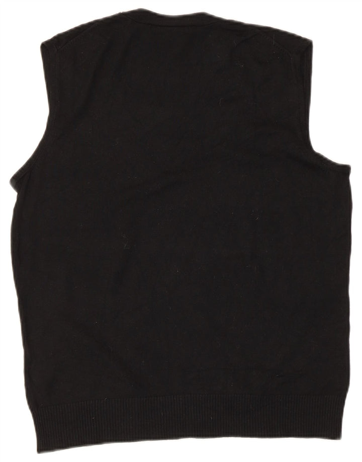 Marks & Spencer Womens Vest Tank Top UK 16 Large Black Viscose