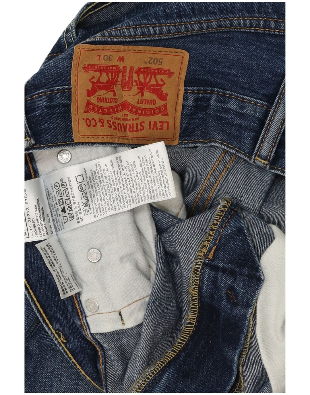 LEVI'S Mens 502 Denim Shorts W30 Medium Blue Cotton