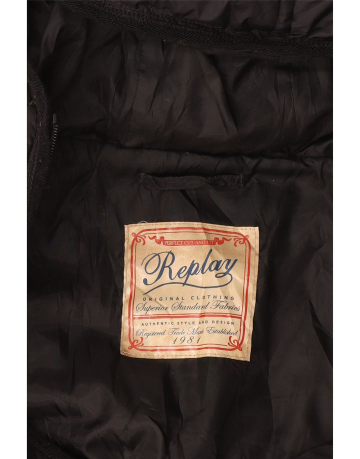 Replay Chaqueta Acolchada con Capucha para Mujer UK 40 Medium Black