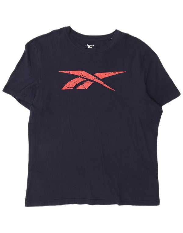 Reebok férfi grafikus póló felső XL sötétkék pamut