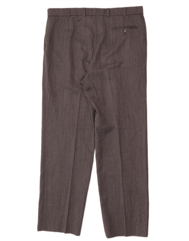 Marks & Spencer Mens St. Michael Straight Suit Trousers W38 L33 Grey