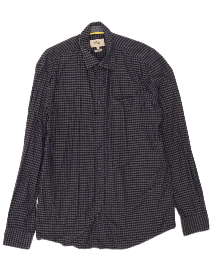 Camel Active Herre Regular Fit skjorte Medium Navy Blue Gingham Cotton
