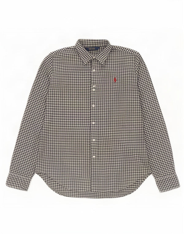 Polo Golf Ralph Lauren Boys Shirt 13-14 Years Black Gingham Cotton